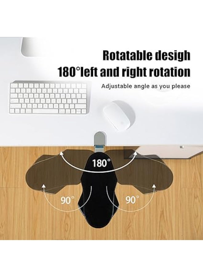 صينية موسع مكتب للطاولة والكرسي والمكتب، موسع دعم مسند ذراع الكمبيوتر للمكتب، حامل مسند مرفق مريح وقابل للطي ودوار، حامل وسادة مسند ذراع ومعصم قابل للتعديل والدوران - Image 4