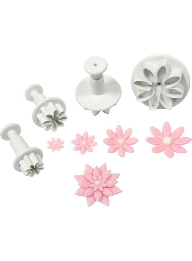PME DA634 Daisy Marguerite Plunger Cutters, Mini, Small, Medium and Large Sizes, Set of 4 White - Image 1