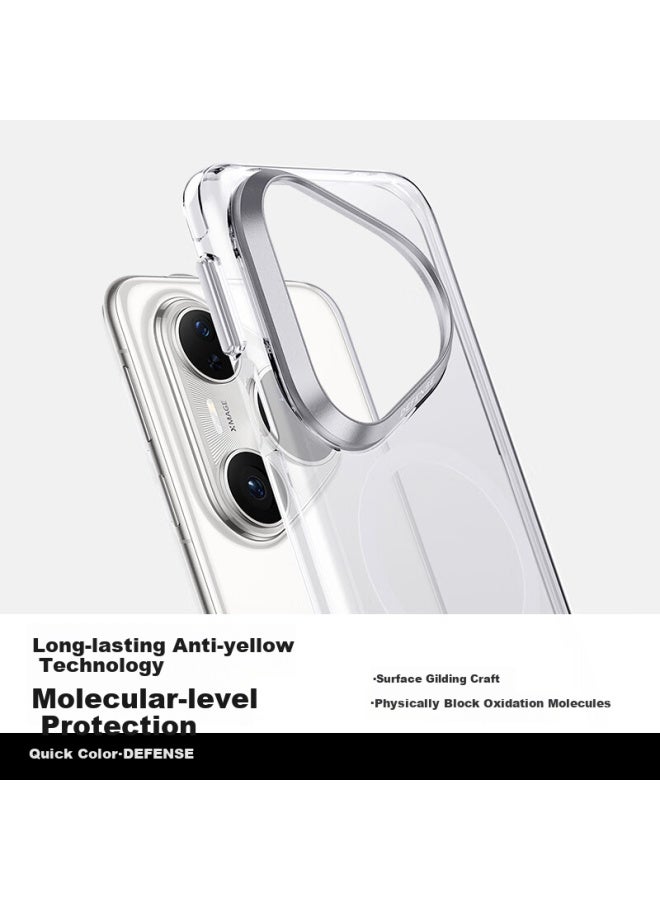 Defense Transparent Magnetic Full Protection Case For Huawei Pura80pro, Clear Anti-drop Case For Pura80pro+ With High Definition Ice Gold Shell - Image 2