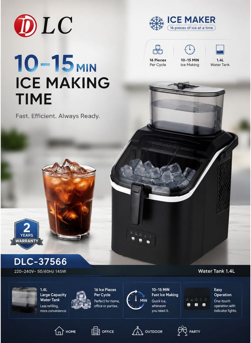 D L C DLC-37566 Ice Maker – Fast Ice Making in 10-15 Minutes - Image 1