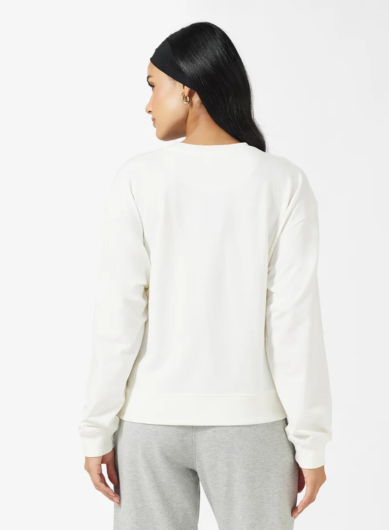 جينجر بيسيكس Cotton Oversize Crew Neck Essential Sweatshirt
