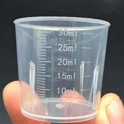 KeCool 30ml Plastic Liquid Measuring Cups - Mini Clear Kitchen Medicine Cups Transparent Labs Graduated Beakers Baking Cooking Home Lab Measure Tool (10 Packs,1oz,Transparent) - Image 1