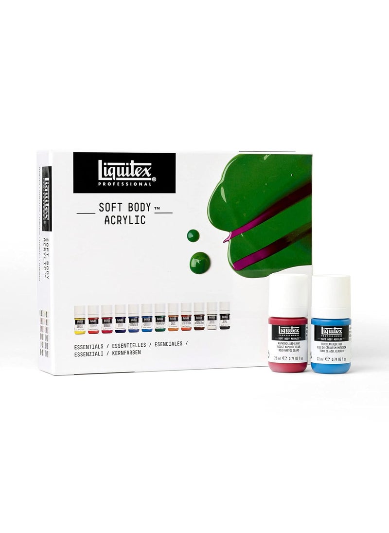 Liquitex - Liquitex Professional Soft Body Acrylic Paint, Essential Set, 12 Colors - Image 1