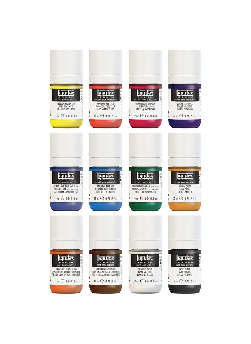 Liquitex - Liquitex Professional Soft Body Acrylic Paint, Essential Set, 12 Colors - Image 1