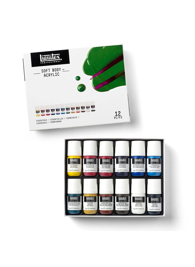Liquitex - Liquitex Professional Soft Body Acrylic Paint, Essential Set, 12 Colors - Image 1