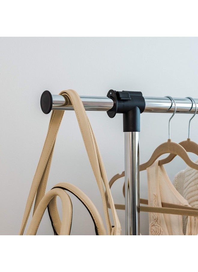 IRIS IRIS USA Portable Single-Rod Height Adjustable Clothes Rack with Extendable Bar and Lockable Wheels, Rolling Garment, Single Rod Wardrobe Rack, Easy Assemble, for Clothes, Belts, Shoes, and Bags  - Image 4