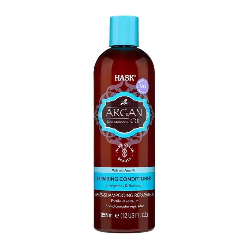 HASK HASK Argan Oil Repairing Conditioner 355Ml Hydrating Conditioner For Dry Damaged Hair Types Free Of Sulfates Parabens Phthalates Drying Alcohol  - Image 1
