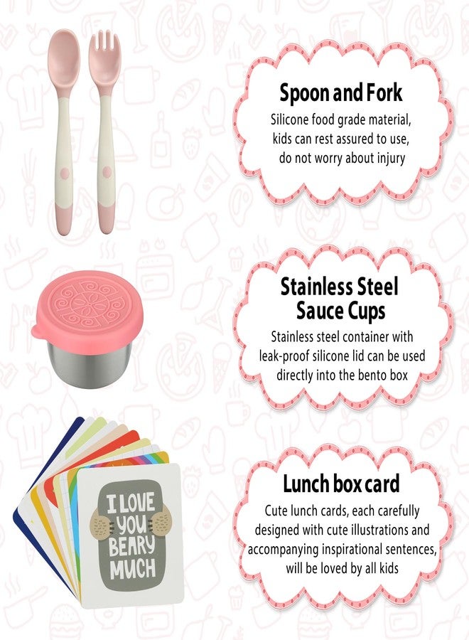 wiwens Kids Bento Lunch Box with 9oz Soup Thermo Leakproof Lunch Food Containers 4 Compartment with Insulated Hot Food Jar for Kid Toddler Girls Boys to School Trvael - Image 5