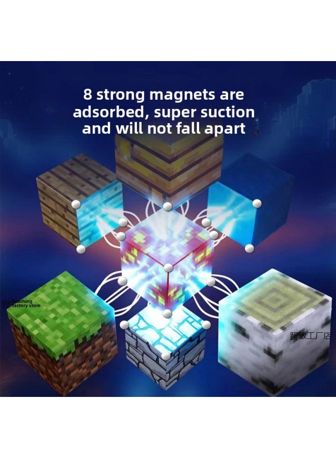 [Direct Supply] My Square World Magnetic Square Building Block Assembled Model Building Magnetic Block Toy Magnetic-Color:[120 Pieces - 8 Dolls] Magnetic Cubes - Color Box-Specification:High Quality [no Odor] Magnetic Enhancement Style Random - Image 3