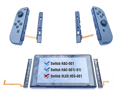 ElecGear Slide Rail Replacement for Nintendo Switch and Joy Con Controller, Left and Right Metal Track for Console and Plastic Slider Bar for Joy-con with Flex Cable Connector Repair Part Assembly - Image 2
