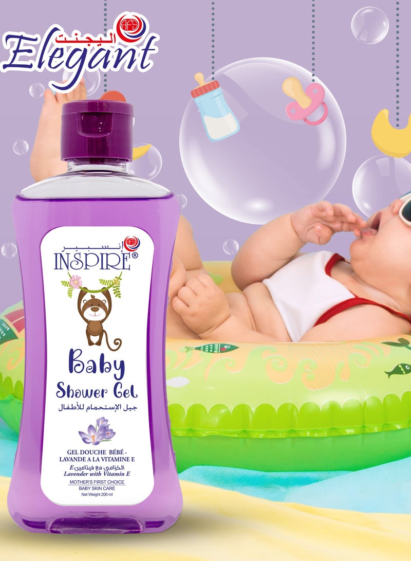 Inspire Lavender Inspire Baby Shower Gel 200ML - Image 2