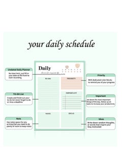 Y&D Daily Planner Notepad, 2Pcs To Do List Notepad Undated Note Pad, 8.4 X 6.1 Inech 52 Sheets Checklist for Work Planner, Academic Tear-Off Planning School Supplies  - Image 2