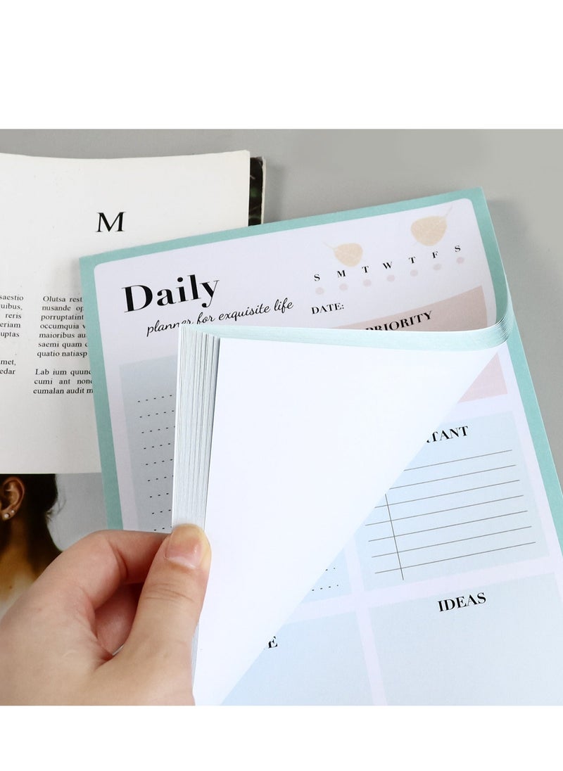 Y&D - Daily Planner Notepad, 2Pcs To Do List Notepad Undated Note Pad, 8.4 X 6.1 Inech 52 Sheets Checklist for Work Planner, Academic Tear-Off Planning School Supplies - Image 1