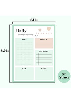 Y&D Daily Planner Notepad, 2Pcs To Do List Notepad Undated Note Pad, 8.4 X 6.1 Inech 52 Sheets Checklist for Work Planner, Academic Tear-Off Planning School Supplies  - Image 3