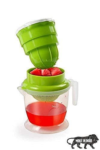 TWOK TWOK 2 in 1 Mini Small Nano Hand Press Manual Juicer for Fruits Orange juicer Special Lemon Grapes Fruits Strainer Multi Use Plastic Grape Spice Rack Kitchenware Multicolour - Image 3
