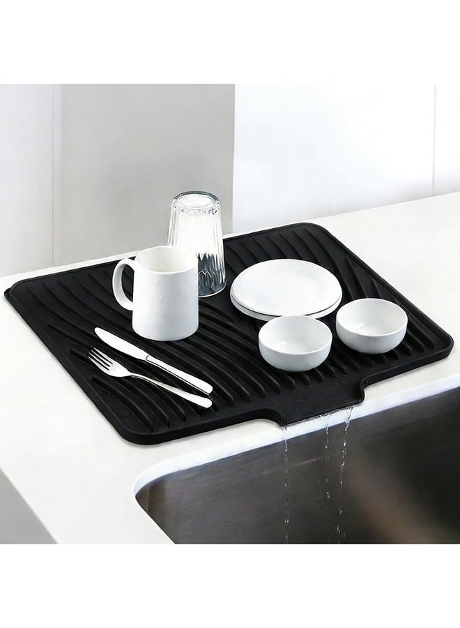 LKYLIVE Silicone Dish Drying Mat for Kitchen Counter,16x13in Silicone Mats with Drain Lip,Easy to Clean, Non-Slip Drain Mat for Multiple Usage - Image 1