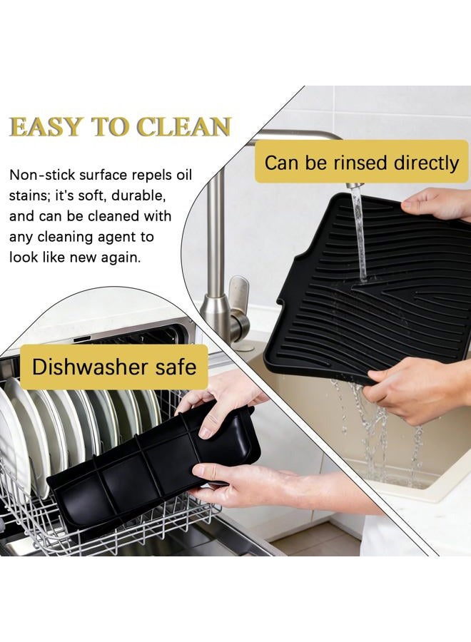 LKYLIVE Silicone Dish Drying Mat for Kitchen Counter,16x13in Silicone Mats with Drain Lip,Easy to Clean, Non-Slip Drain Mat for Multiple Usage - Image 5