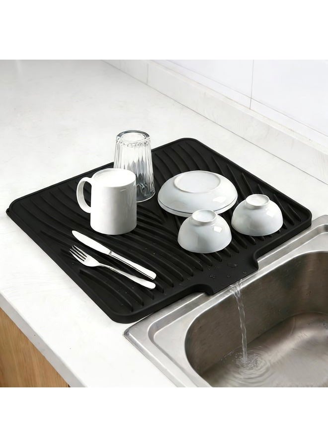 LKYLIVE Silicone Dish Drying Mat for Kitchen Counter,16x13in Silicone Mats with Drain Lip,Easy to Clean, Non-Slip Drain Mat for Multiple Usage - Image 3