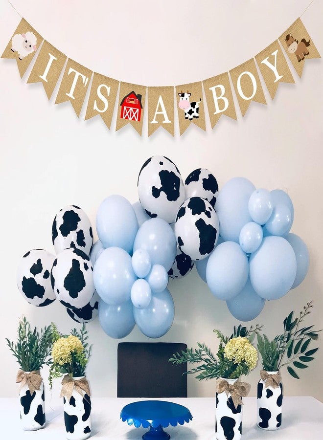 Gankbite Farm Animal Baby Shower Decoration Party Banner Farmhouse Burlap Garland Barnyard Theme Supplies For Boy - Image 3