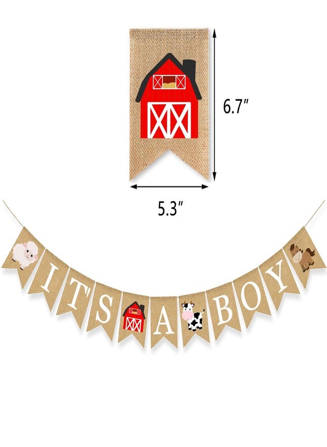 Gankbite Farm Animal Baby Shower Decoration Party Banner Farmhouse Burlap Garland Barnyard Theme Supplies For Boy - Image 2