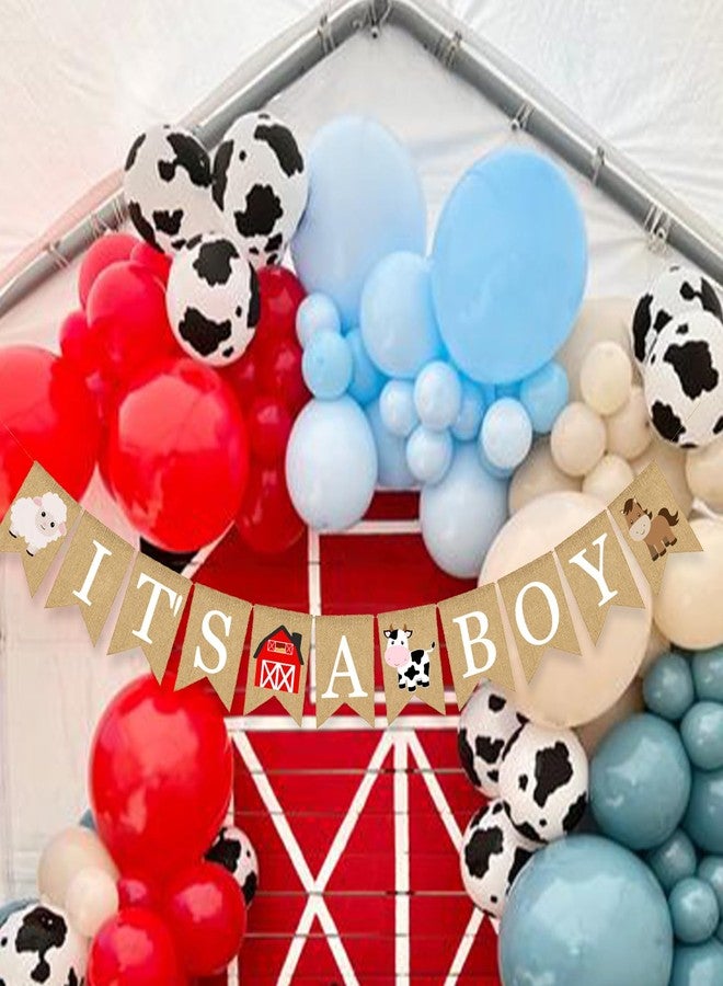 Gankbite Farm Animal Baby Shower Decoration Party Banner Farmhouse Burlap Garland Barnyard Theme Supplies For Boy - Image 4