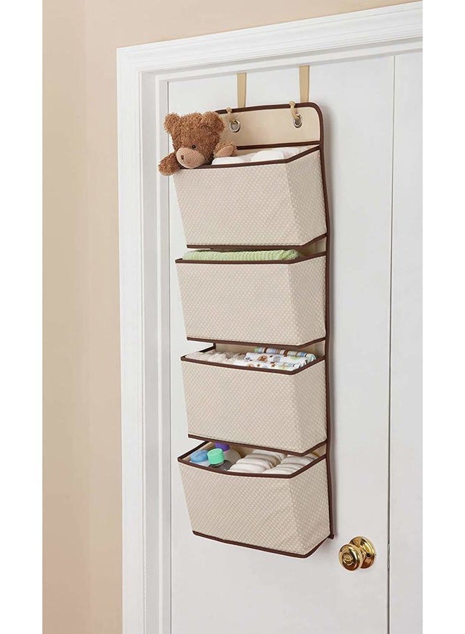 Delta CHILDREN 4 Pocket Over The Door Hanging Organizer - 2 Pack, Easy Storage/Organization Solution - Versatile and Accessible in Any Room in the House, Beige - Image 2