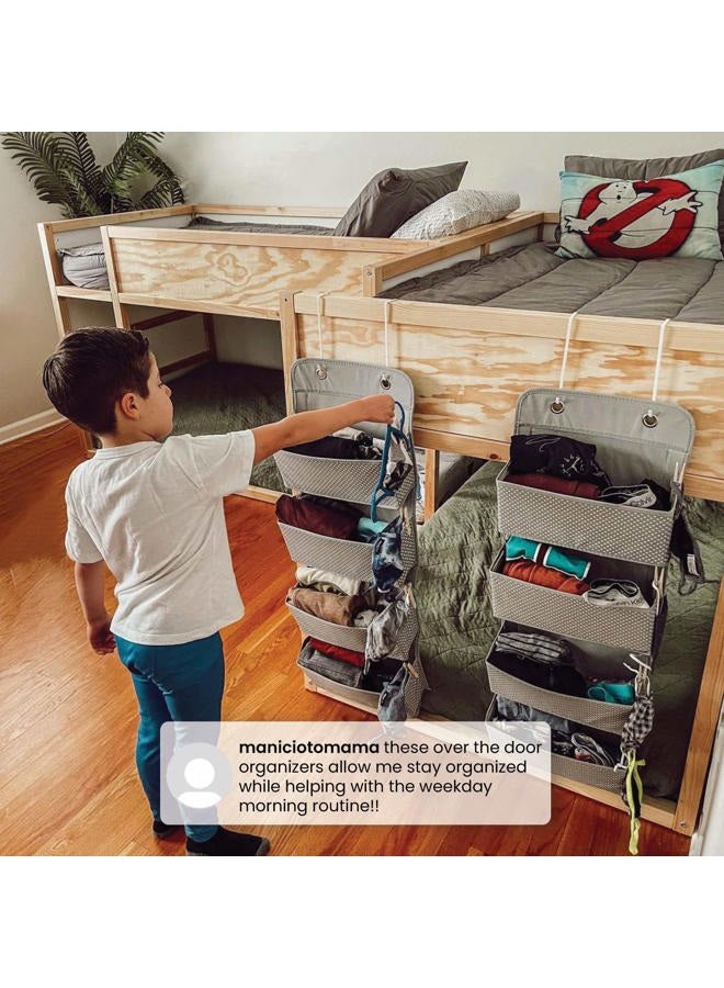 Delta CHILDREN 4 Pocket Over The Door Hanging Organizer - 2 Pack, Easy Storage/Organization Solution - Versatile and Accessible in Any Room in the House, Beige - Image 5