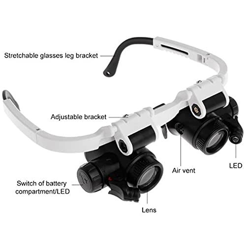 Iywish Magnifying Glasses Jewelry Loupe 8X 15X 23X Watch Repair Magnifier Miniature Magnifying Glass Eye Loop Coin Magnifier Headset Hands Free Magnifier Illuminated Magnifier LED Headband Jewelers Loupe - Image 4