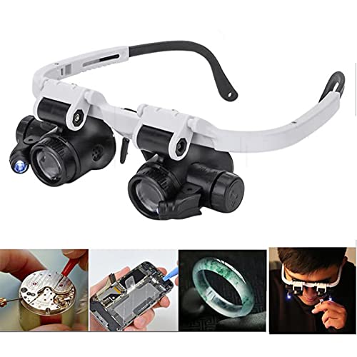 Iywish Magnifying Glasses Jewelry Loupe 8X 15X 23X Watch Repair Magnifier Miniature Magnifying Glass Eye Loop Coin Magnifier Headset Hands Free Magnifier Illuminated Magnifier LED Headband Jewelers Loupe - Image 3