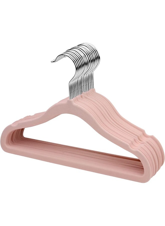 ManGotree Kids Velvet Hangers, 11.6" Non-Slip Toddler Hangers, Ultra Slim Space Saving Childrens Hangers with 360Â° Swivel Hook for Baby Clothes 15 Pack (Light Pink), One Size - Image 1