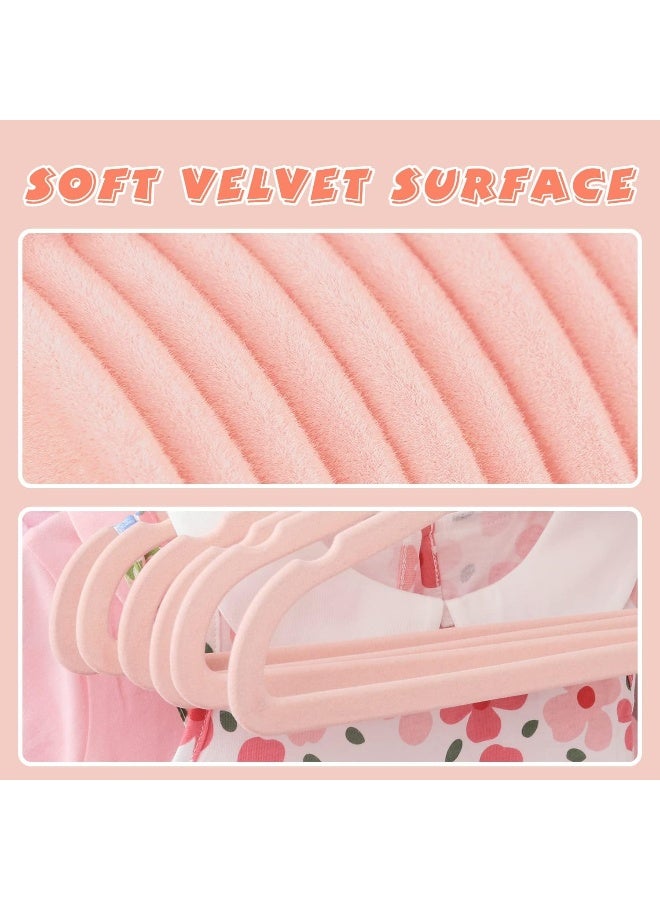 ManGotree Kids Velvet Hangers, 11.6" Non-Slip Toddler Hangers, Ultra Slim Space Saving Childrens Hangers with 360Â° Swivel Hook for Baby Clothes 15 Pack (Light Pink), One Size - Image 3