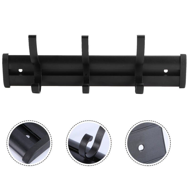 Black Aluminum Wall Mounted Bathroom Hooks Set 3Pcs Matte Towel Robe Hanging Rack - Image 4