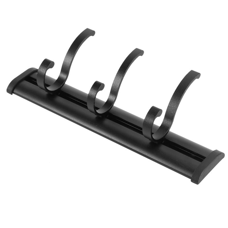 Black Aluminum Wall Mounted Bathroom Hooks Set 3Pcs Matte Towel Robe Hanging Rack - Image 2