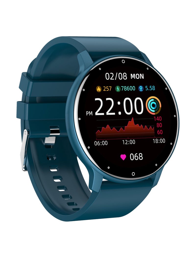 Xcell - xcell Classic 5GPS Smart watch Heart Rate Blood Pressure/Oxygen Level Monitoring, Magnetic Charging Thimble, Water Resistance: IP67,7 Days Battery life, Compatibility IOS/Android- Blue - Image 1