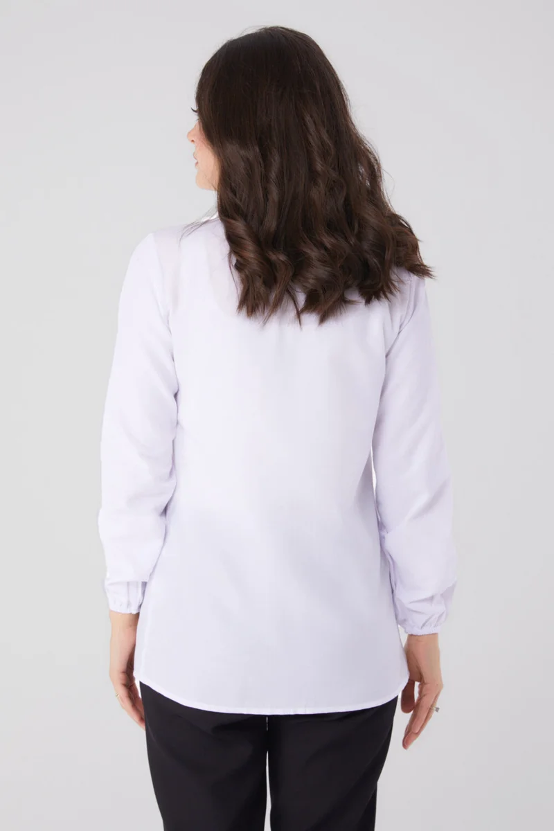 Tofisa Plain Shirt Collar Women's White Shirt - 13249