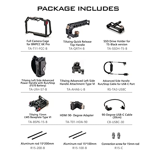 Tilta Camera Cage for BMPCC 6K Pro/G2 | Protective Gear | Mount Accessories | Compatible with Blackmagic Design Pocket Cinema Camera 6K Pro (Black, Advanced Kit) - Image 5