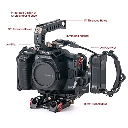 Tilta Camera Cage for BMPCC 6K Pro/G2 | Protective Gear | Mount Accessories | Compatible with Blackmagic Design Pocket Cinema Camera 6K Pro (Black, Advanced Kit) - Image 2