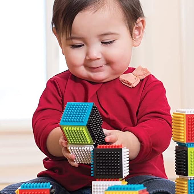 PRESS & STAY SENSORY BLOCKS FOR BABIES AGE GRADE 6M+, 24-PIECE SET, MULTICOLOR - Image 4