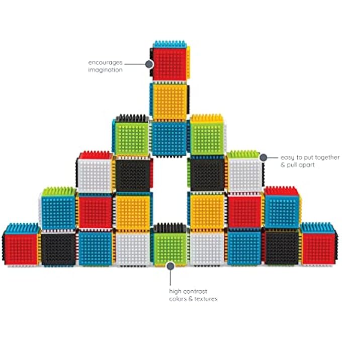 PRESS & STAY SENSORY BLOCKS FOR BABIES AGE GRADE 6M+, 24-PIECE SET, MULTICOLOR - Image 5