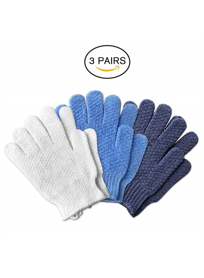Evridwear Exfoliating Dual Texture Bath Gloves for Shower, Spa, Massage and Body Scrubs, Dead Skin Cell Remover, Gloves with Hanging Loop (3 Pairs)  - Image 5