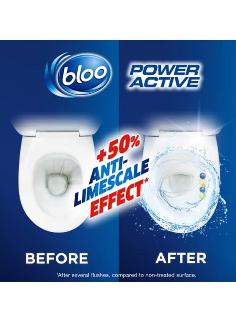 Bloo Power Active Balls Lemon – Advanced Rim Block with Cleaning Foam, Anti-Limescale Protection, and Extra Freshness