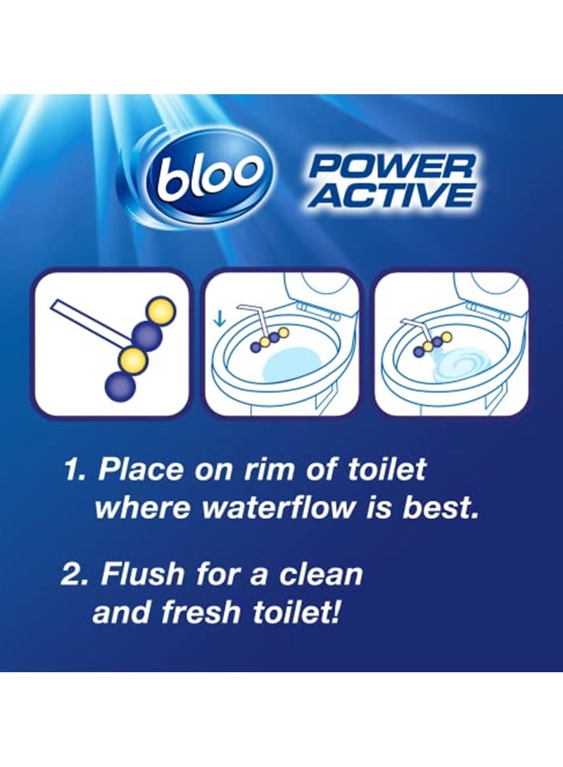 Bloo Power Active Balls Lemon – Advanced Rim Block with Cleaning Foam, Anti-Limescale Protection, and Extra Freshness