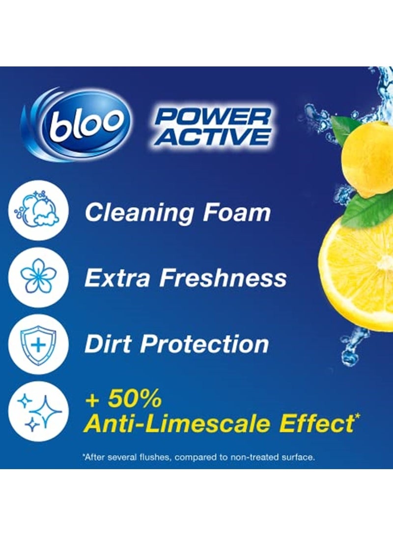 Bloo Power Active Balls Lemon – Advanced Rim Block with Cleaning Foam, Anti-Limescale Protection, and Extra Freshness