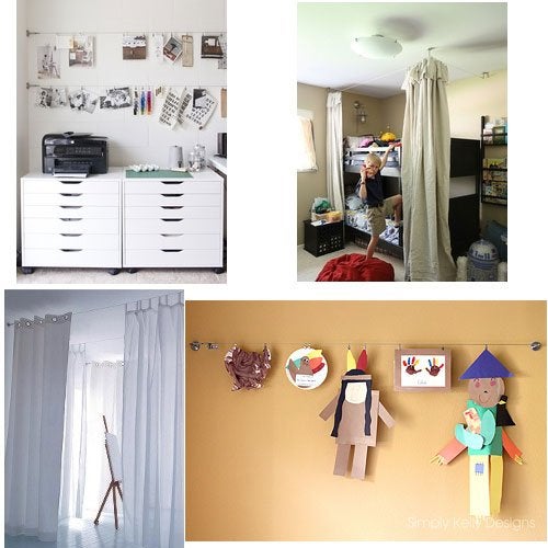 Wallniture Curtain Rod Set for Tapestry, Kids Crafts, Wall Decor Picture Hanging Kit with 24 Metal Clips - Image 5