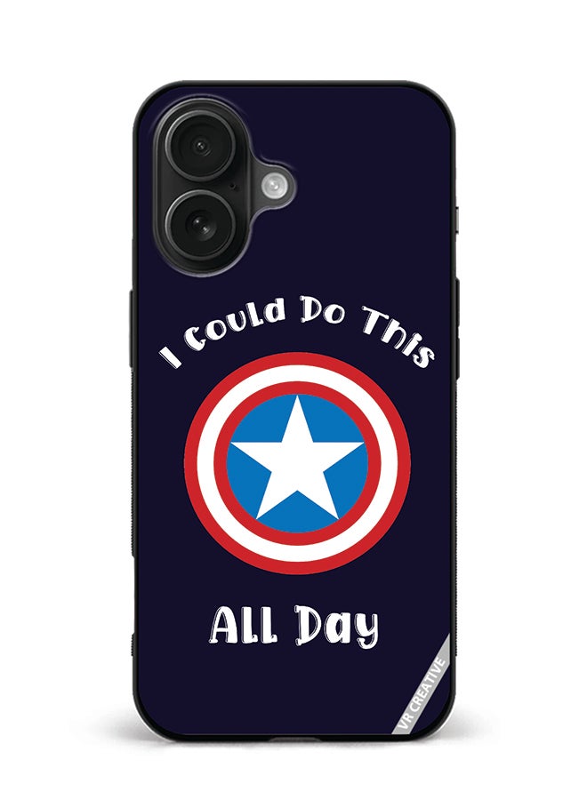 Protective Case Cover For Apple iPhone 16 Plus Captain American Design Multicolour