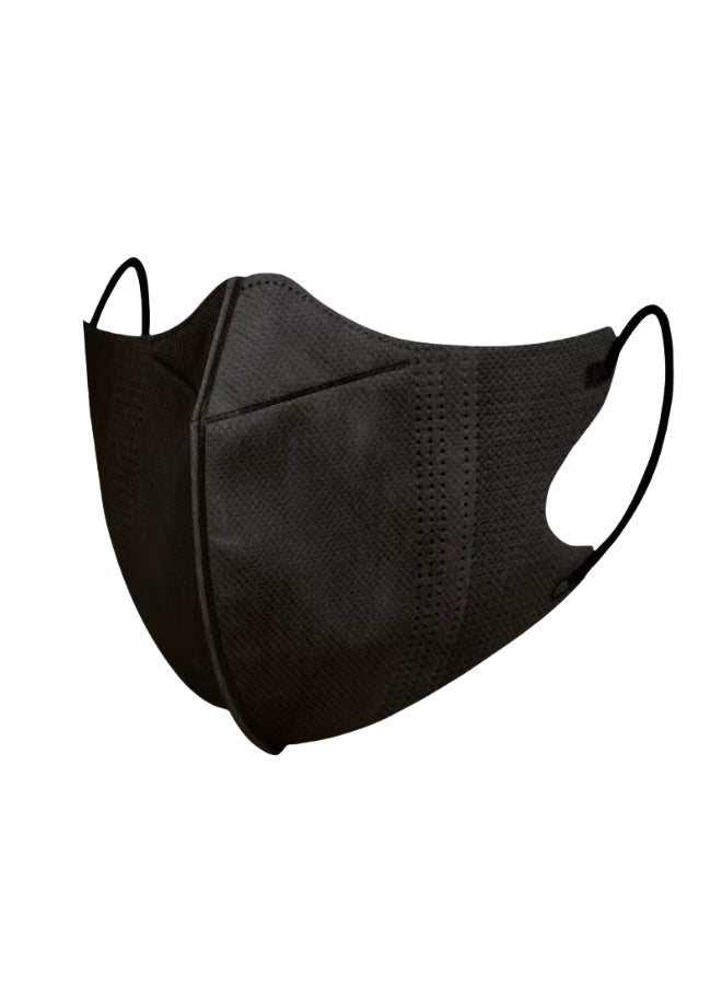 50 Pcs 3D Disposable Face Mask Unisex Adult's 3-Ply Melt Blown Filter Face Mask With Elastic Ear Loop - Black - Image 4