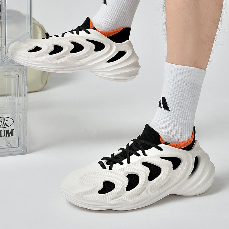 Plus Size Fly Woven Hole Shoes Men'S Shoes 2024 Spring And Youth Fashion Trend One Shoes Two Wear Coconut Shoes - Image 5