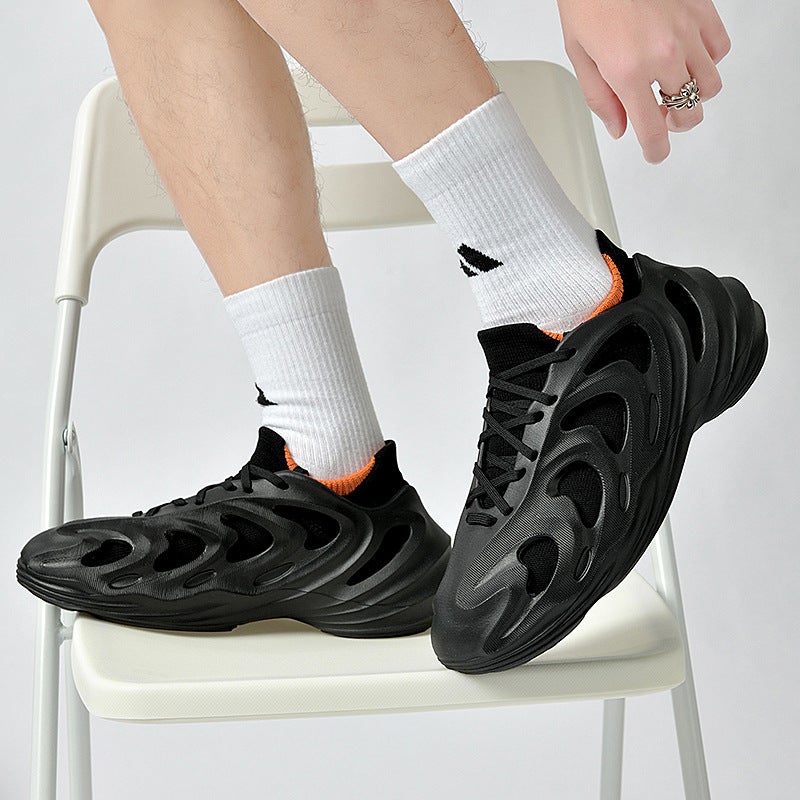 Plus Size Fly Woven Hole Shoes Men'S Shoes 2024 Spring And Youth Fashion Trend One Shoes Two Wear Coconut Shoes - Image 4
