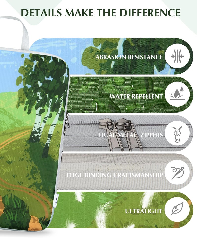 Gonex Compression Packing Cubes, 4pcs Expandable Storage Travel Luggage Bags Organizers, Travel Cubes for Suitcase Carry On (Seasons) - Image 2