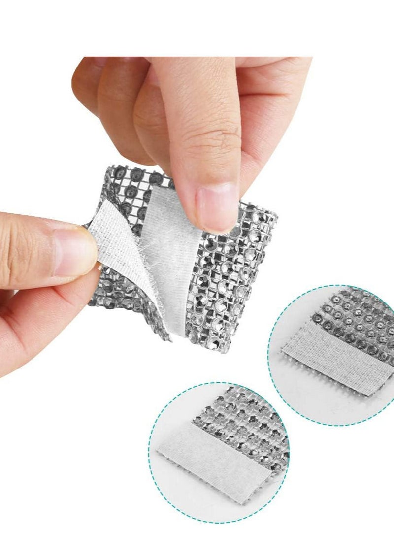 GROWSTEADY 100 pieces Silver Rhinestone Napkin Rings for Banquet Decoration Scene Layout  - Image 4